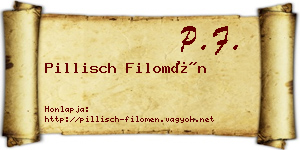 Pillisch Filomén névjegykártya